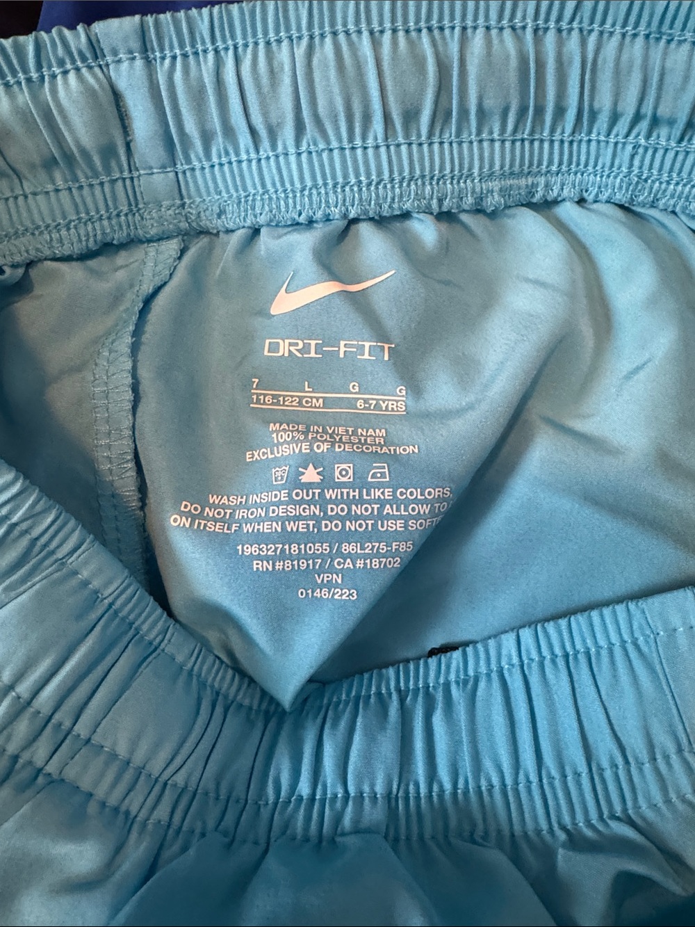 Nike Kids Dri-Fit 7 Small Athletic Shorts Pack — Navy, Royal Blue, Khaki, Aqua - Picture 5 of 11